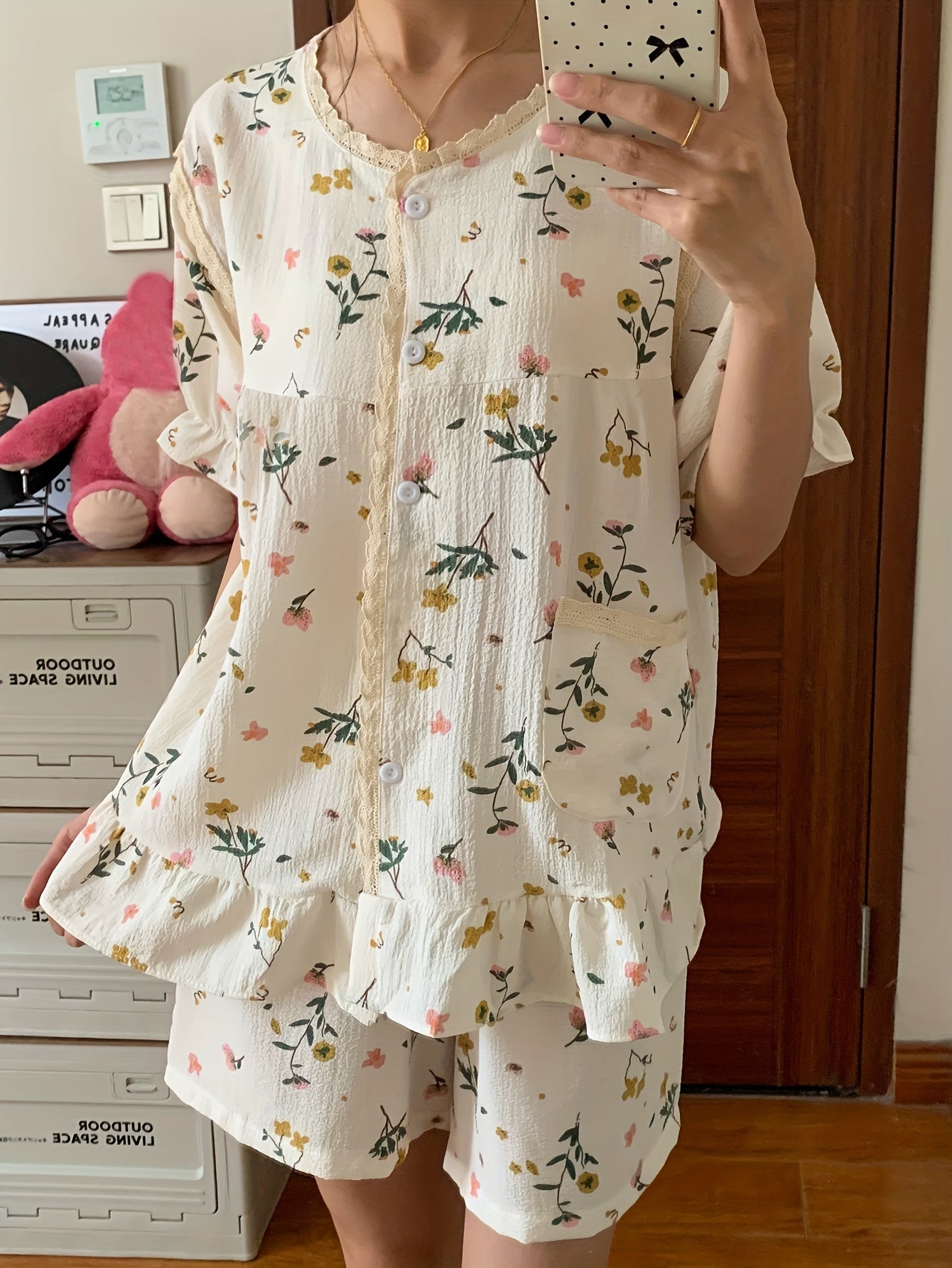 Gebloemde Knop-up Set | Zomer Outfit Dames | Schattige Casual Set