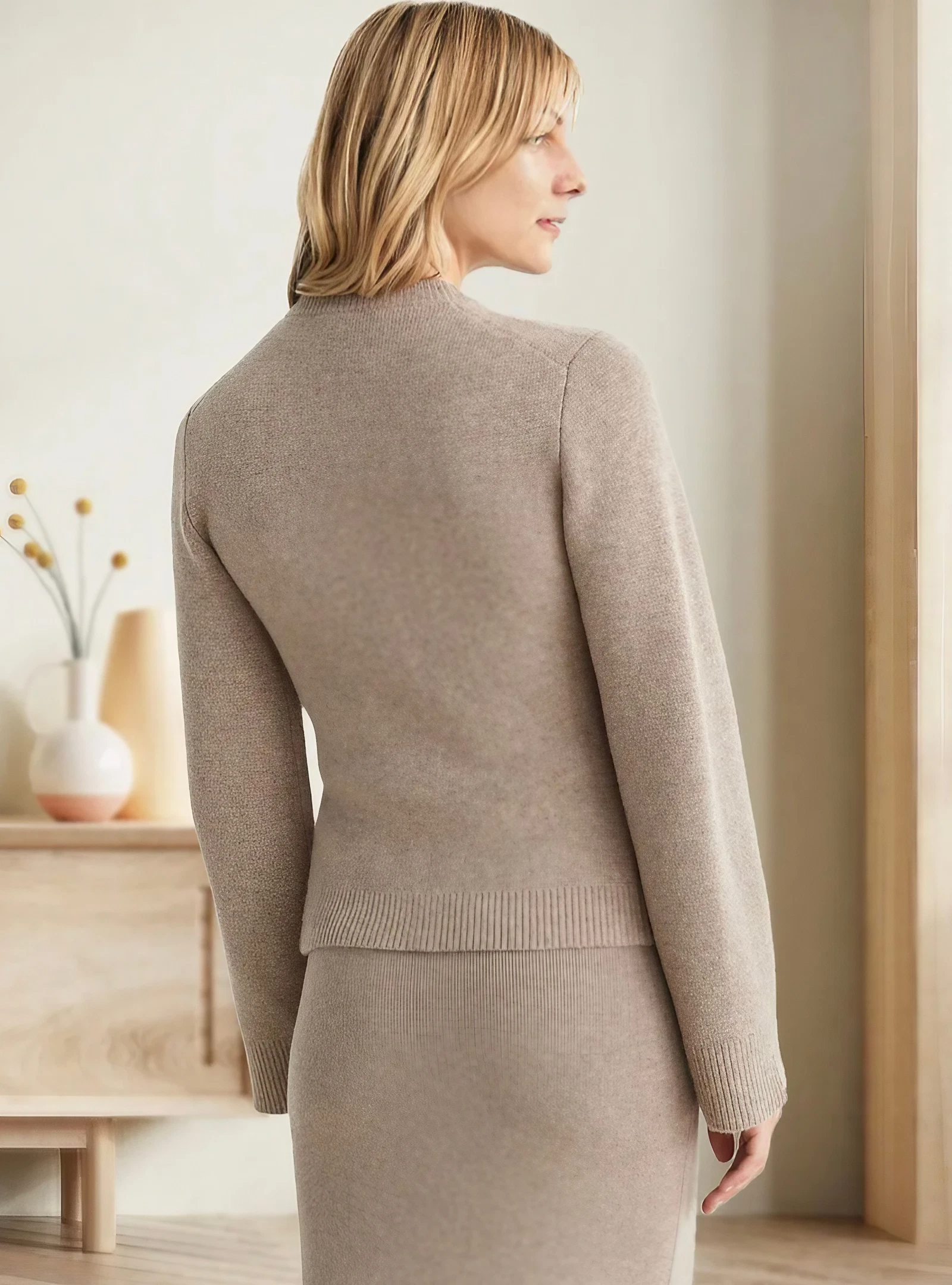 Ladies Soft Button Cardigan