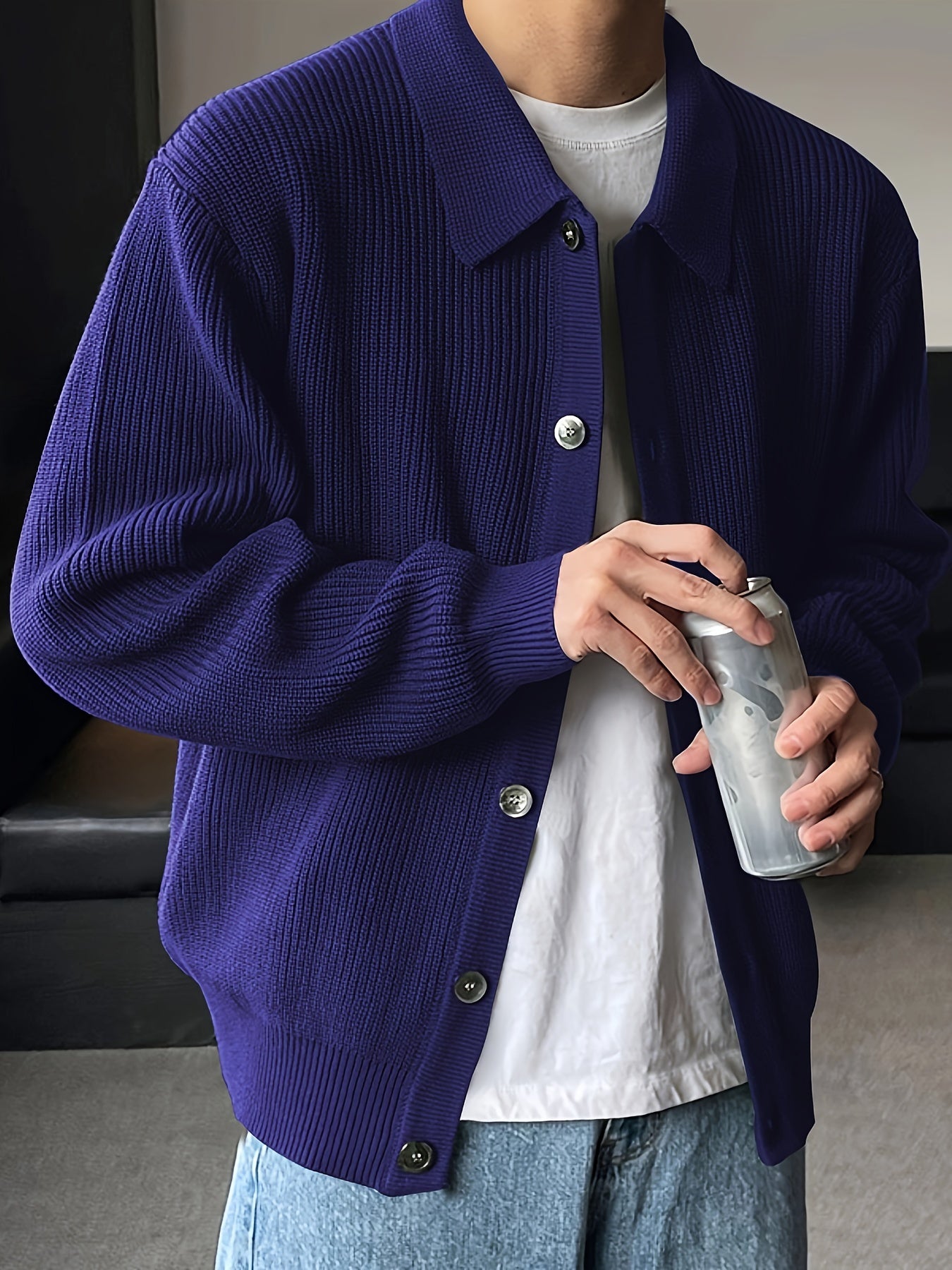 Casual Gebreide Merinowollen Trui / Vest Met Knopen - Regular Fit - Menswear Prime - MP 57 - Essential in Meerdere Kleuren