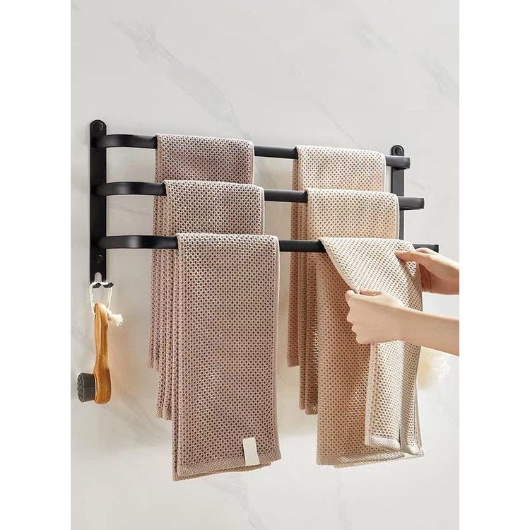 80 cm Handdoekrek Geen Boren Nodig, Handdoekrek Zwart, Handdoekrek Badkamer, Handdoekrek Muur Badkamer Accessoireset, 80 cm Handdoekstang Handdoekenrek Badkamer, Badkameraccessoireset