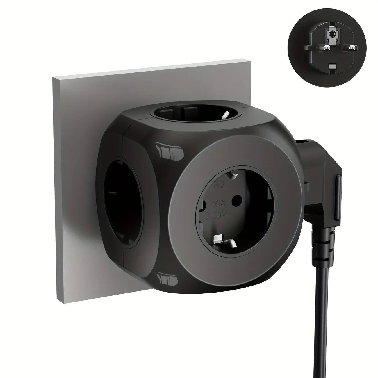 FlexiPower Stekkerdoos - Voor Gemak en Veiligheid Waar Je Ook Bent | Stekkerdoos Cube 5-in-1 Compact Vrijheid Veilig Vlamvertragend Reizen 250V 16A Elektronica Accessoires Mis Niets Thuis Kantoor
