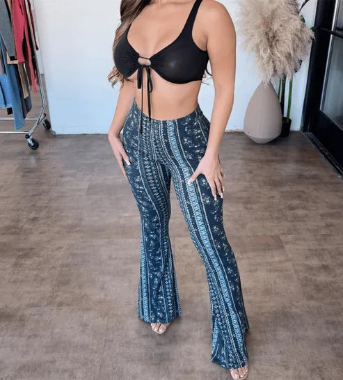 Emily - Flare broeken met print - Visconte