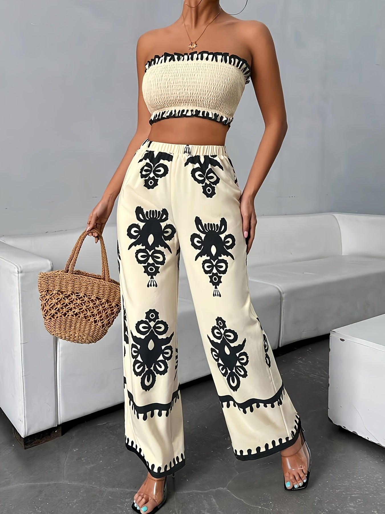 Decoratieve Print Co-ord Set | Zomer Outfit Dames | Trendy Zomer Outfit