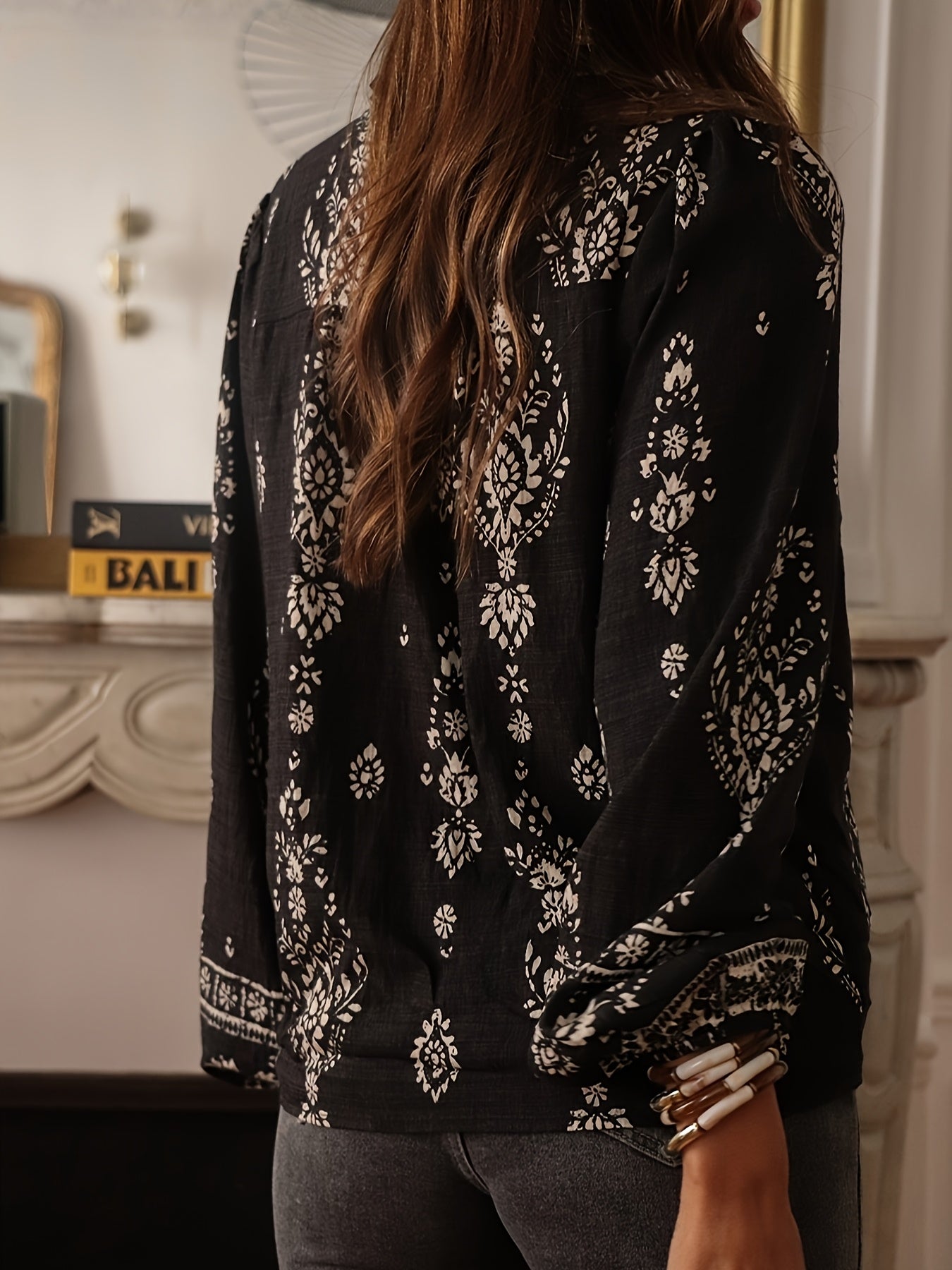 Beige printed Dames Blouse | Duurzaam - Must-Have - Stijlvol & Comfortabel - Lente/Zomer/Herfst