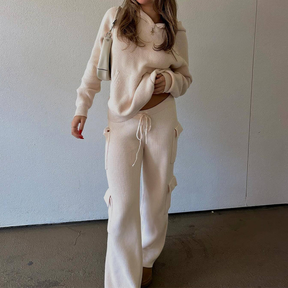 Krishna | Chique oversized trui met capuchon en wijde broek set