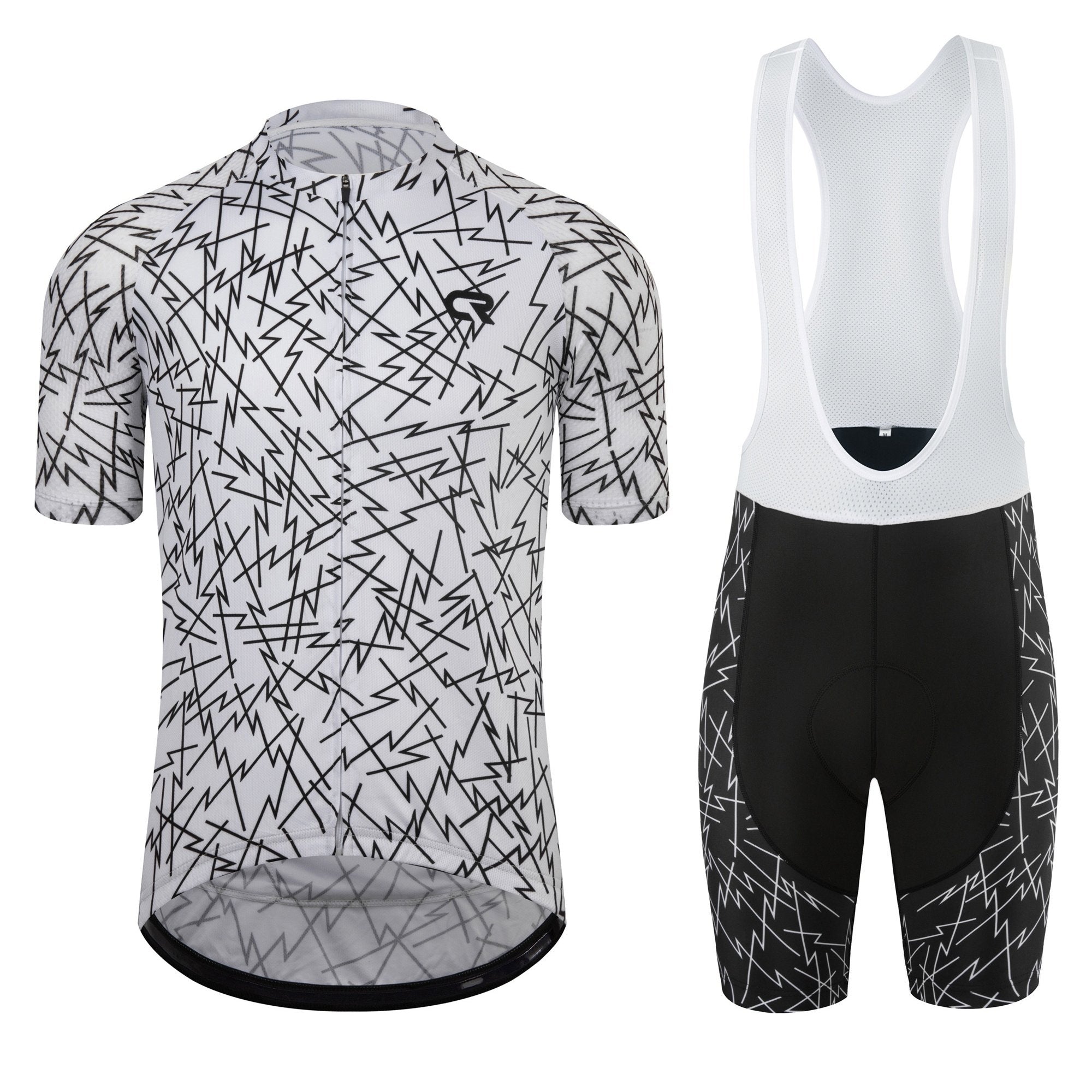 Grafisch zwart wielertrui | Wielerkleding | Geavanceerd Fietsjersey