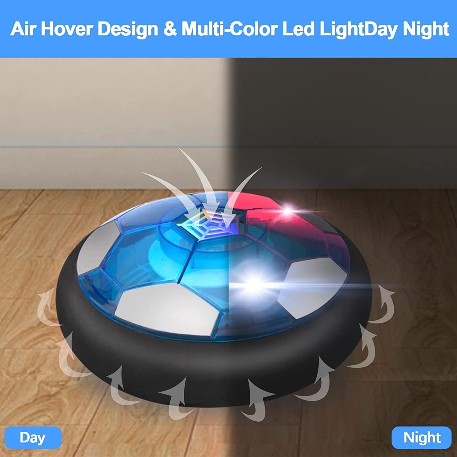 3-in-1 Hover Hockey en Voetbal Set - LED Verlichte Zwevende Bal voor Kinderen, Indoor en Outdoor Sport Speelgoed