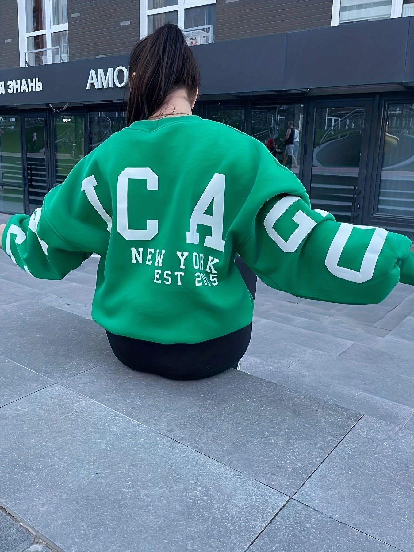 Dames Sweater / Trui met letterprint | casual - lange mouwen - ronde hals - Perfect voor het najaar