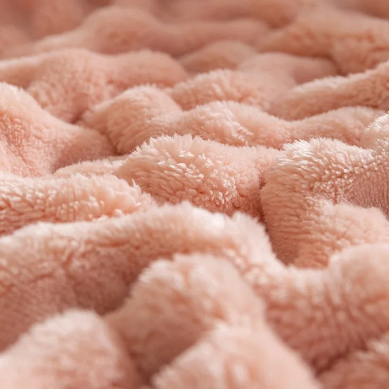 Cozyna Fleece Plaid met Bolletjesstructuur - Zachte Koraalfleece Deken voor Bank en Bed - Warme Knuffeldeken in 4 Maten en 4 Kleuren