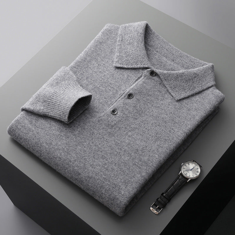 Meriwarm Longsleeve Polo | Herenkleding | Luxe polo van merinowol en kasjmier voor de winter