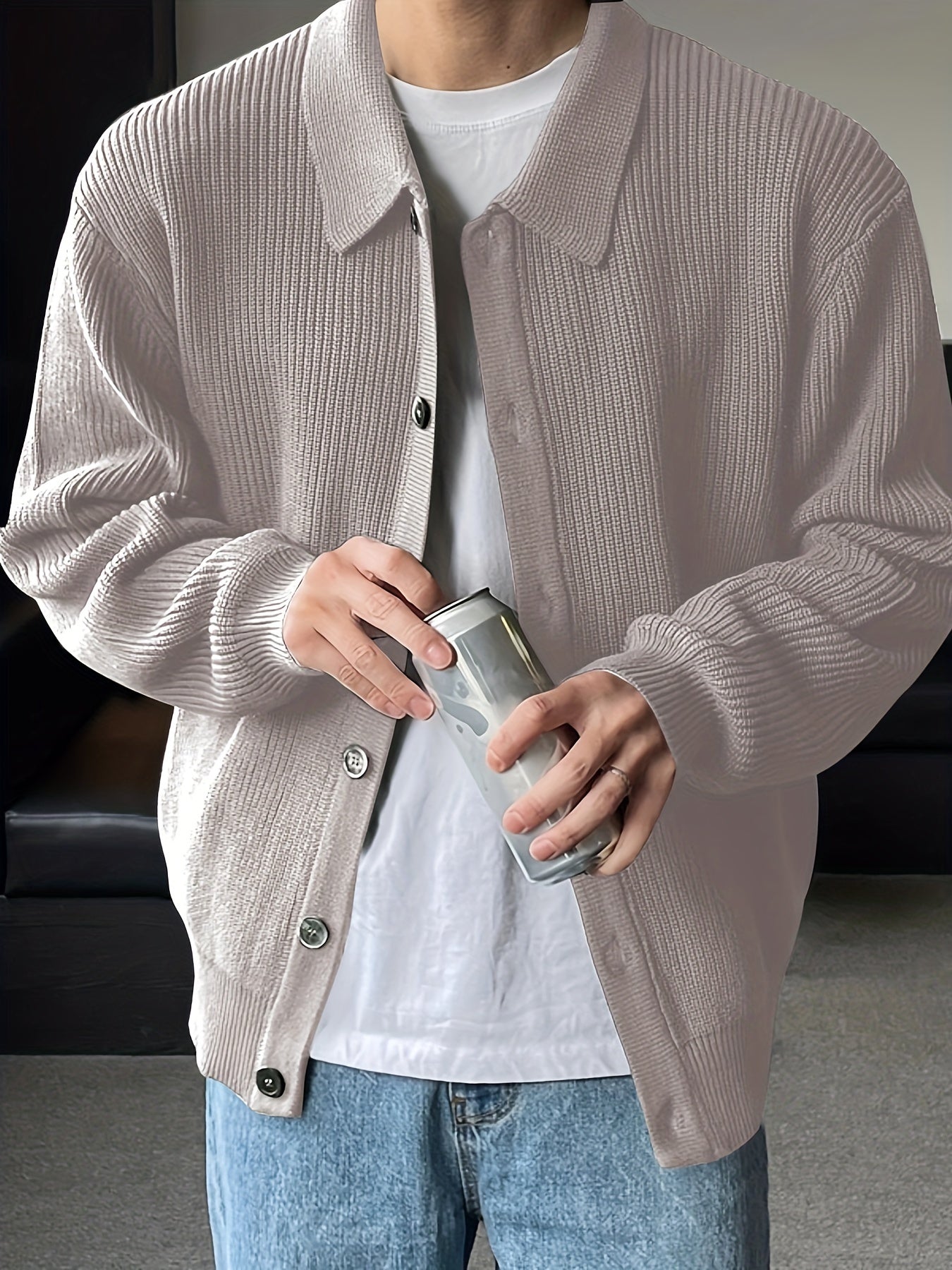 Casual Gebreide Merinowollen Trui / Vest Met Knopen - Regular Fit - Menswear Prime - MP 57 - Essential in Meerdere Kleuren