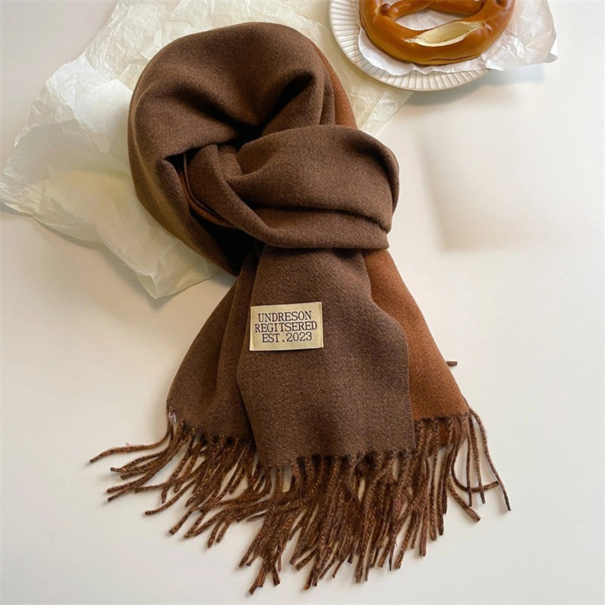 Malia Luxe Dubbelzijdige Pashmina Sjaal met Kwastjes