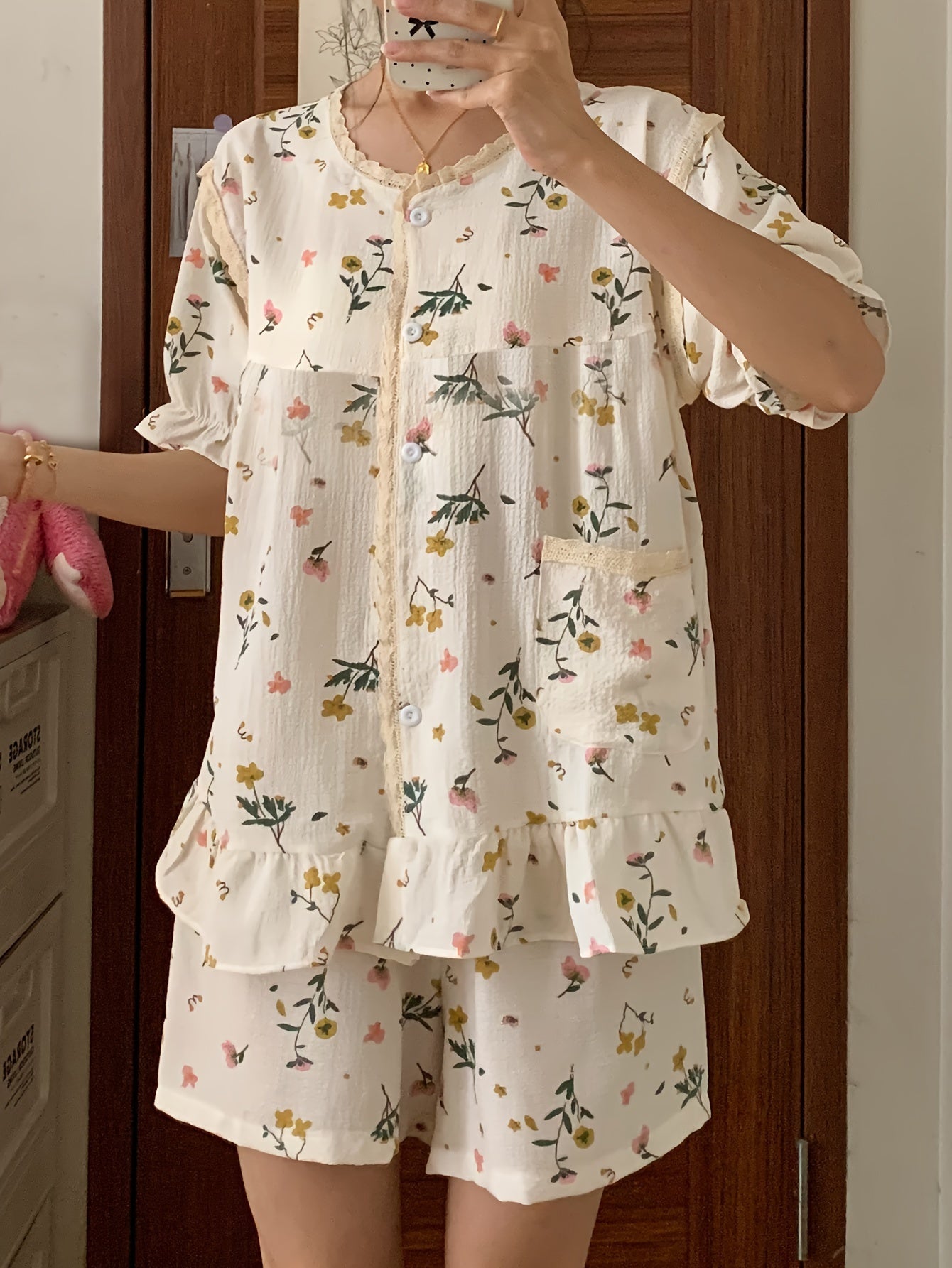 Gebloemde Knop-up Set | Zomer Outfit Dames | Schattige Casual Set