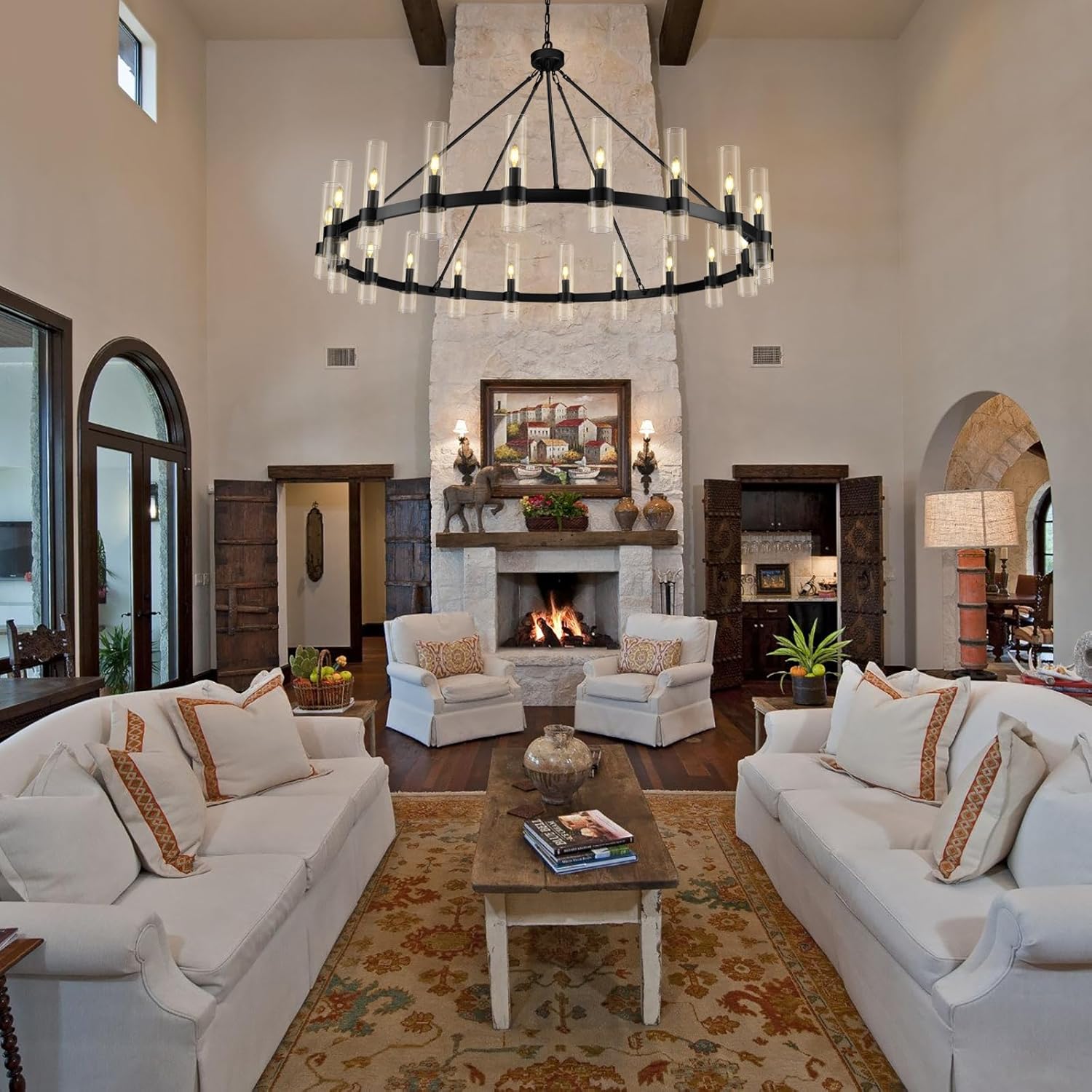 Farmhouse Wagon Wheel Kroonluchter