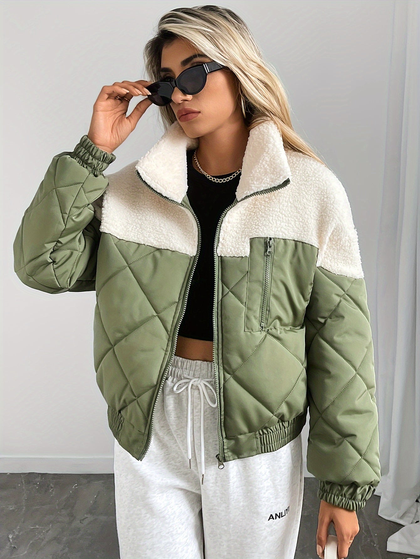 Quilted Tussen Jas | Casual Ronde Hals - Lange Mouwen - Herfst/Winter