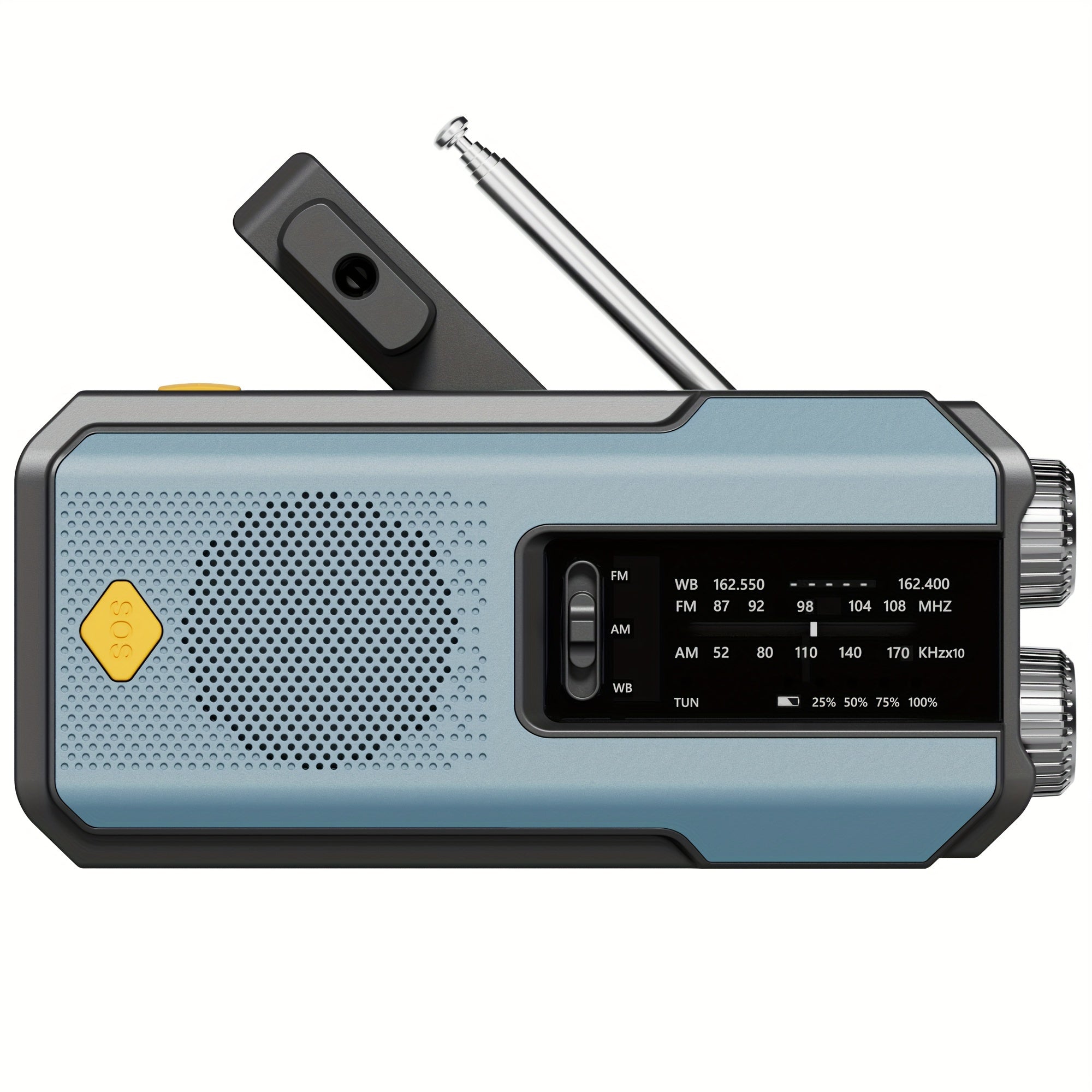 Voltura Gear | Zelfaangedreven Noodradio – Handopwinder, Solar, Powerbank & Zaklamp – FM/AM Radio, SOS Alarm, Onmisbaar voor Rampen & Noodgevallen