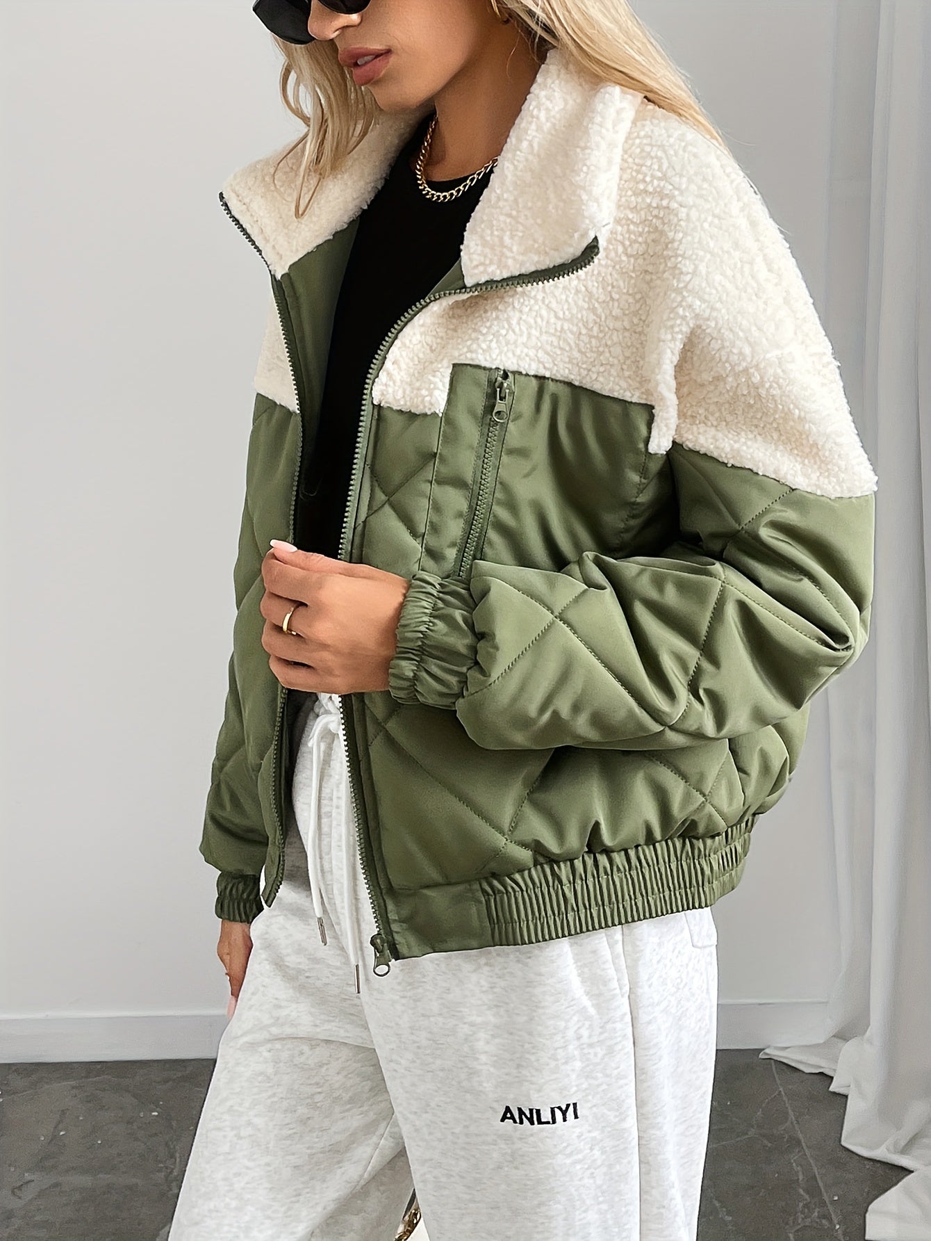 Quilted Tussen Jas | Casual Ronde Hals - Lange Mouwen - Herfst/Winter