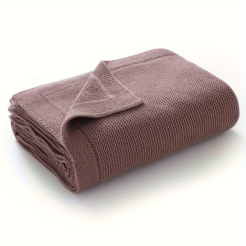 Soft Cotton Knit Swaddle Deken | Effen kleur, geometrisch patroon - Perfect voor diverse gelegenheden