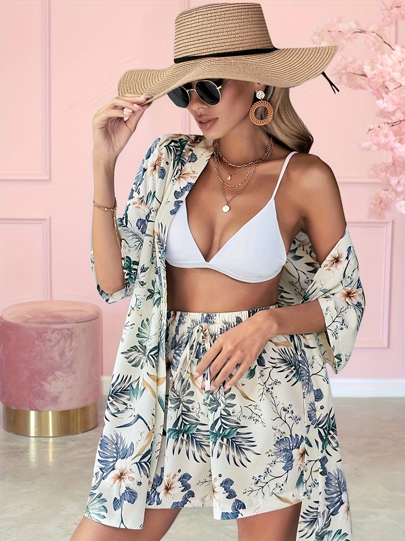 Bloemenprint Kimono | Zomer Outfit Dames | Stijlvolle Strand Cover-Up