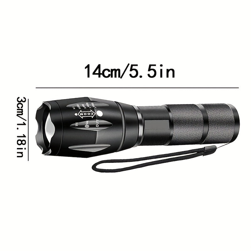 Voltura Gear | LED Zaklamp – Superheldere Draagbare Zaklamp, Uitschuifbaar Design, AAA-Voeding, Duurzame Grip, Ideaal voor Hiking & Outdoor