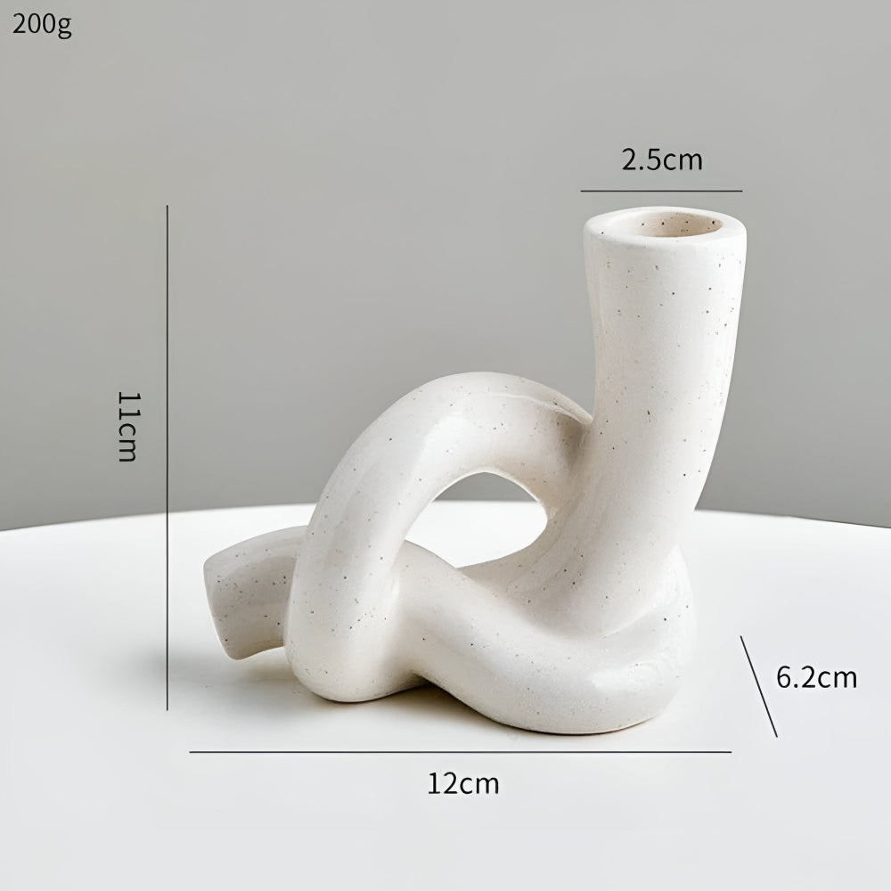 Minimalistische Keramische Knoop Kandelaar – Stijlvolle Woondecoratiev