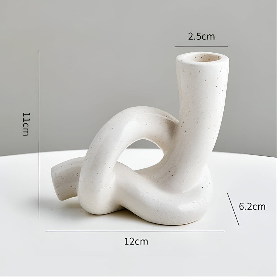 Minimalistische Keramische Knoop Kandelaar – Stijlvolle Woondecoratiev