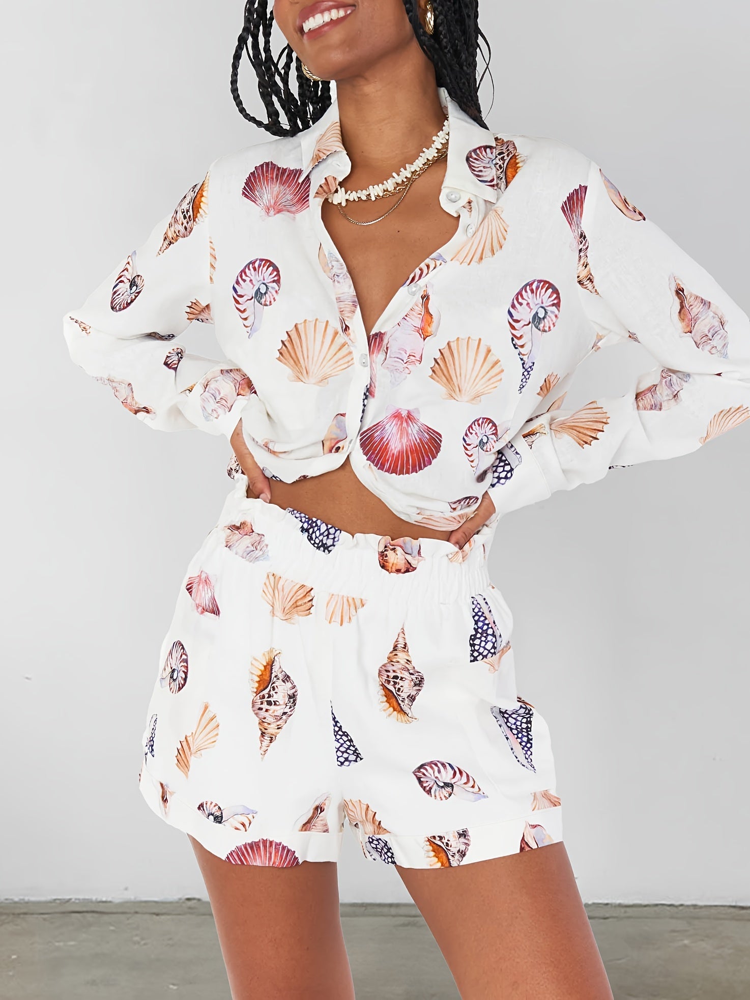 Schelpenprint Set | Zomerset dames | Zomerse Casual Set