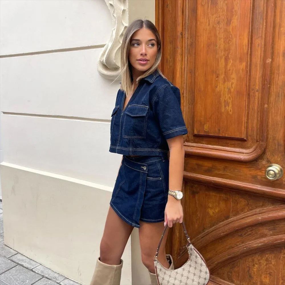 GIULIA | Denim Set – Trendy, Uniek & Zelfverzekerd!