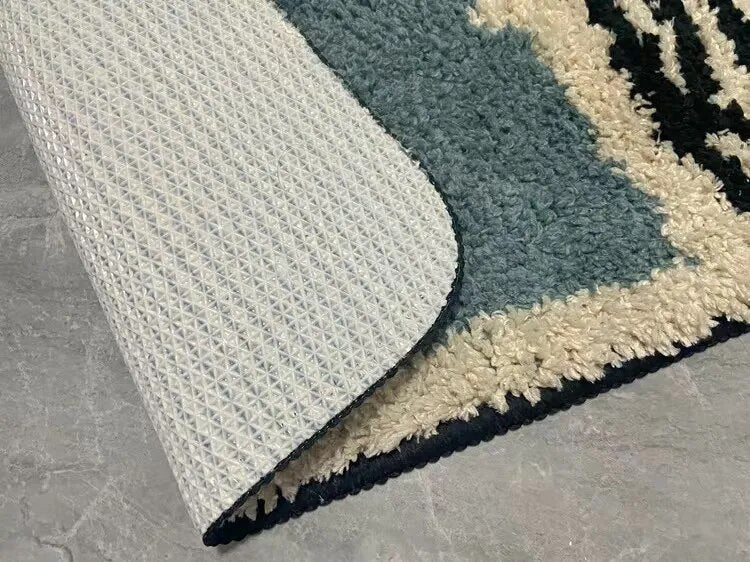 Abstracte antislip badmat met Scandinavisch design