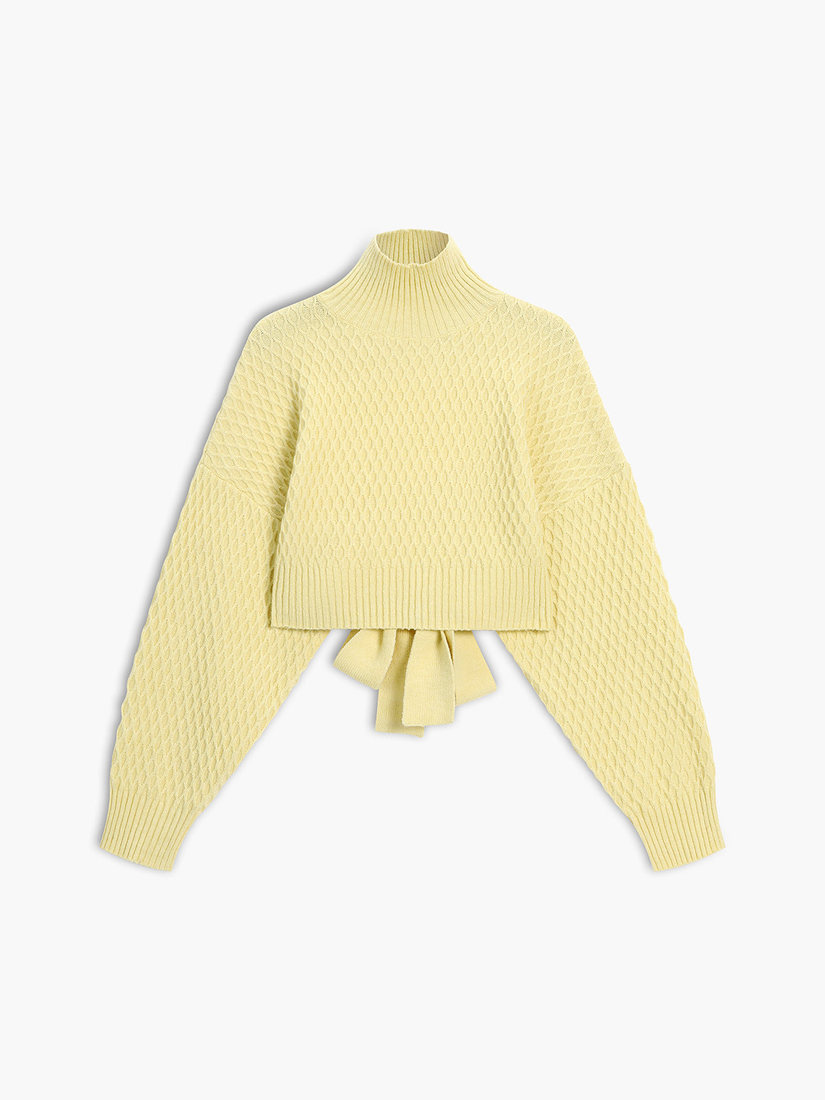 Dames Trui | Tie Back Mock Neck Sweater