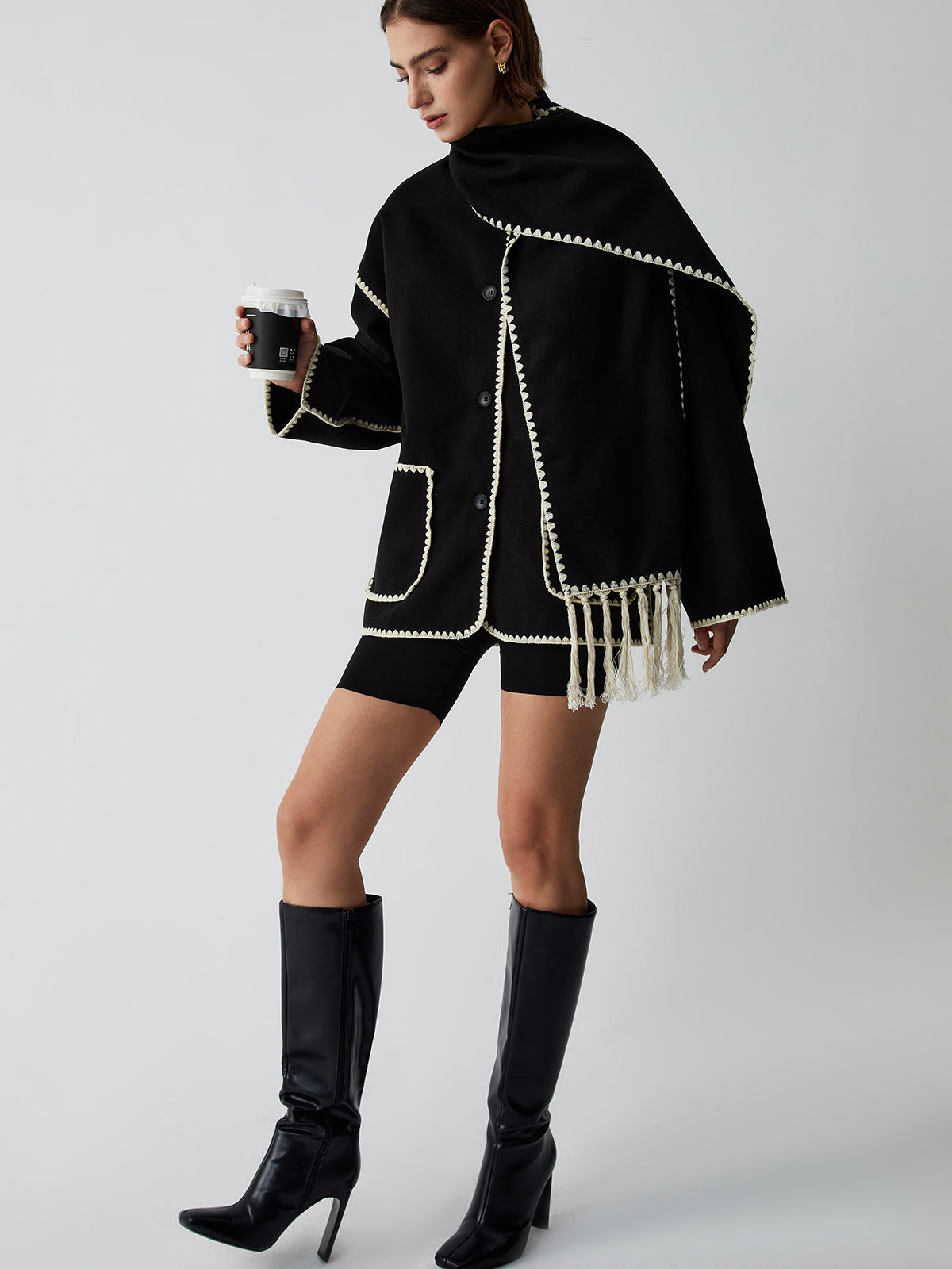 Contrast Trim | Jack/Trui met Sjaal