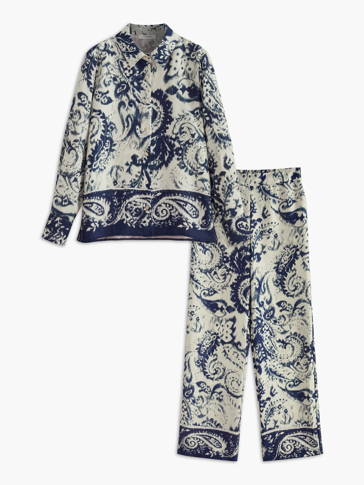 Visconte | Boheemse Satijnen Broek Met Print En Rits