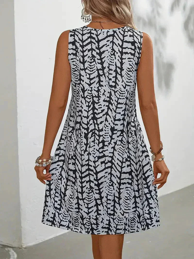 Zirella | Mouwloze Zomerjurk voor Dames met Abstracte Print