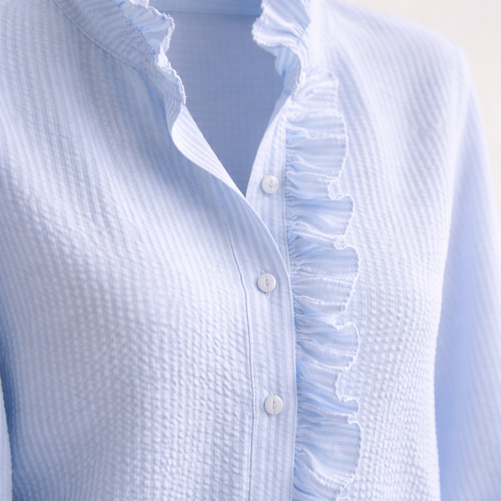 Luneria | Blouse | Dames Lichtblauw Elegant