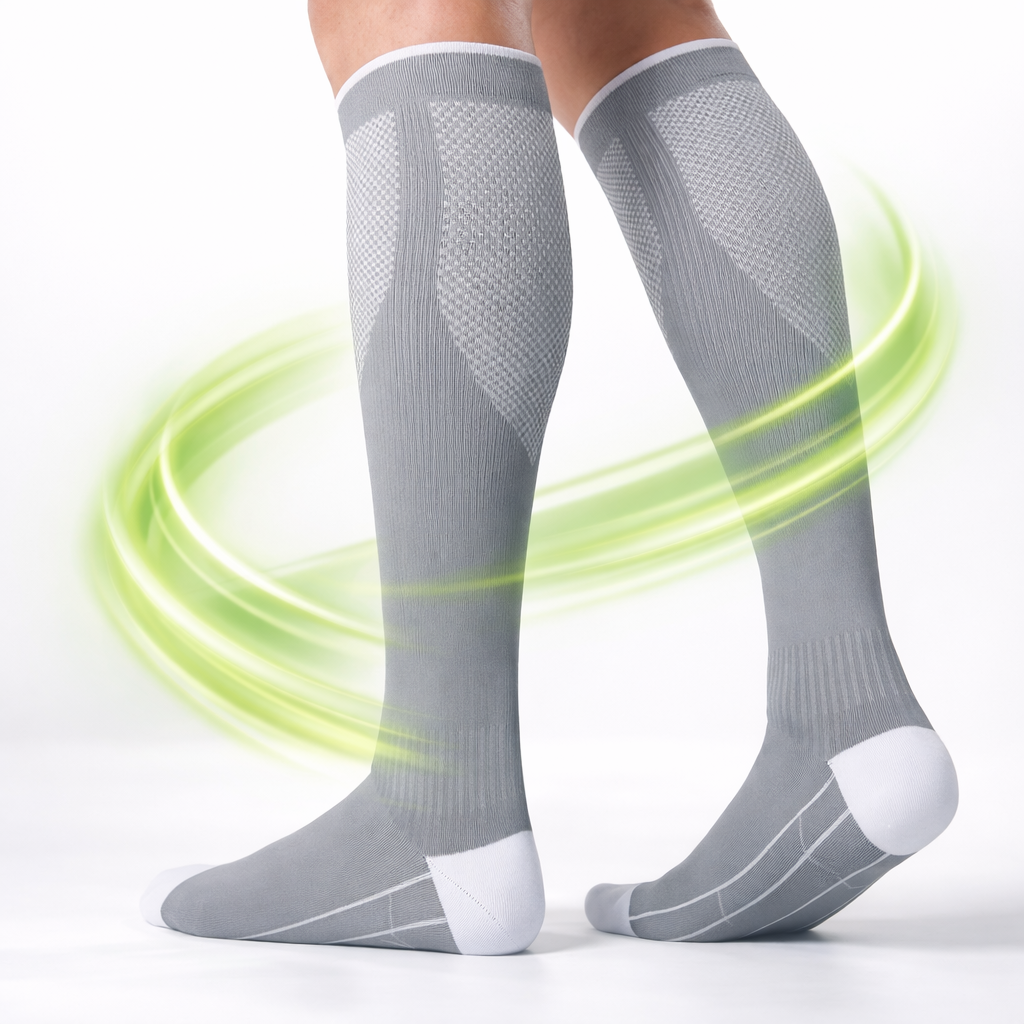 Visconte | Compressiekousen Kniehoog | Elastisch materiaal, 20-30 mmHg compressie, circulatie ondersteuning voor sport en reizen