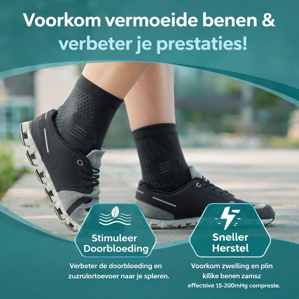 Visconte | Enkel Compressiesokken | Stretch materiaal, open teen design, ondersteuning voor voet en enkel, dagelijks gebruik