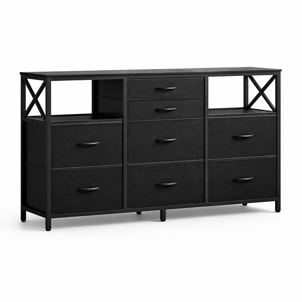 Welcro | Ladekast Dressoir | 8 lades, 140 cm, met USB en AC poorten voor slaapkamer en woonkamer