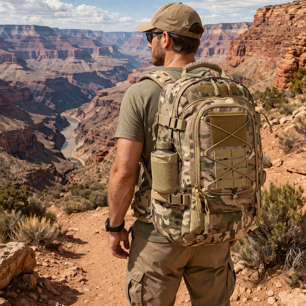 MILPRO | Tactische Rugzak 60L | Waterdicht nylon, molle systeem, heavy duty outdoor rugzak voor hiking en survival