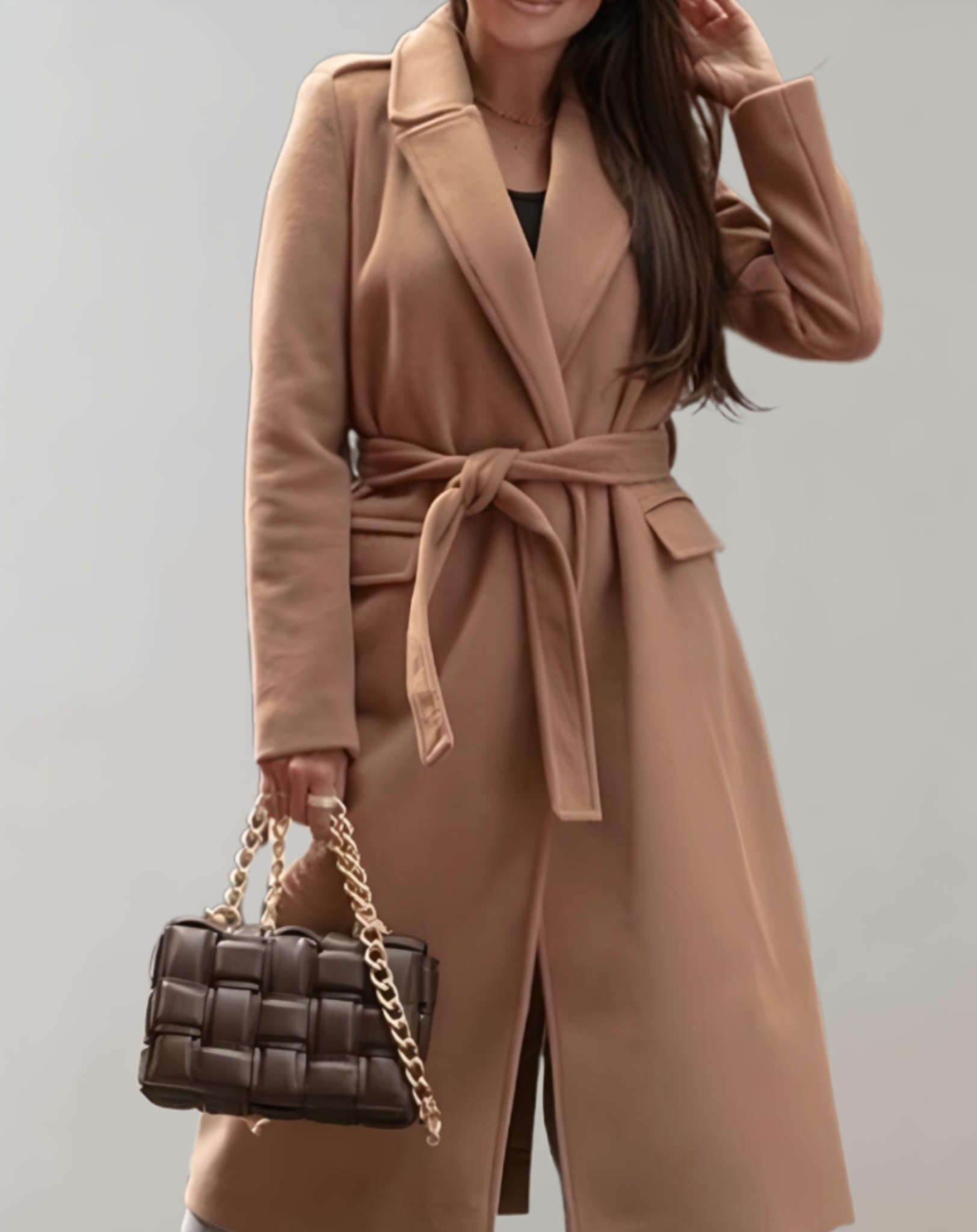 Women's jacket - Cotton - Long - Large collar