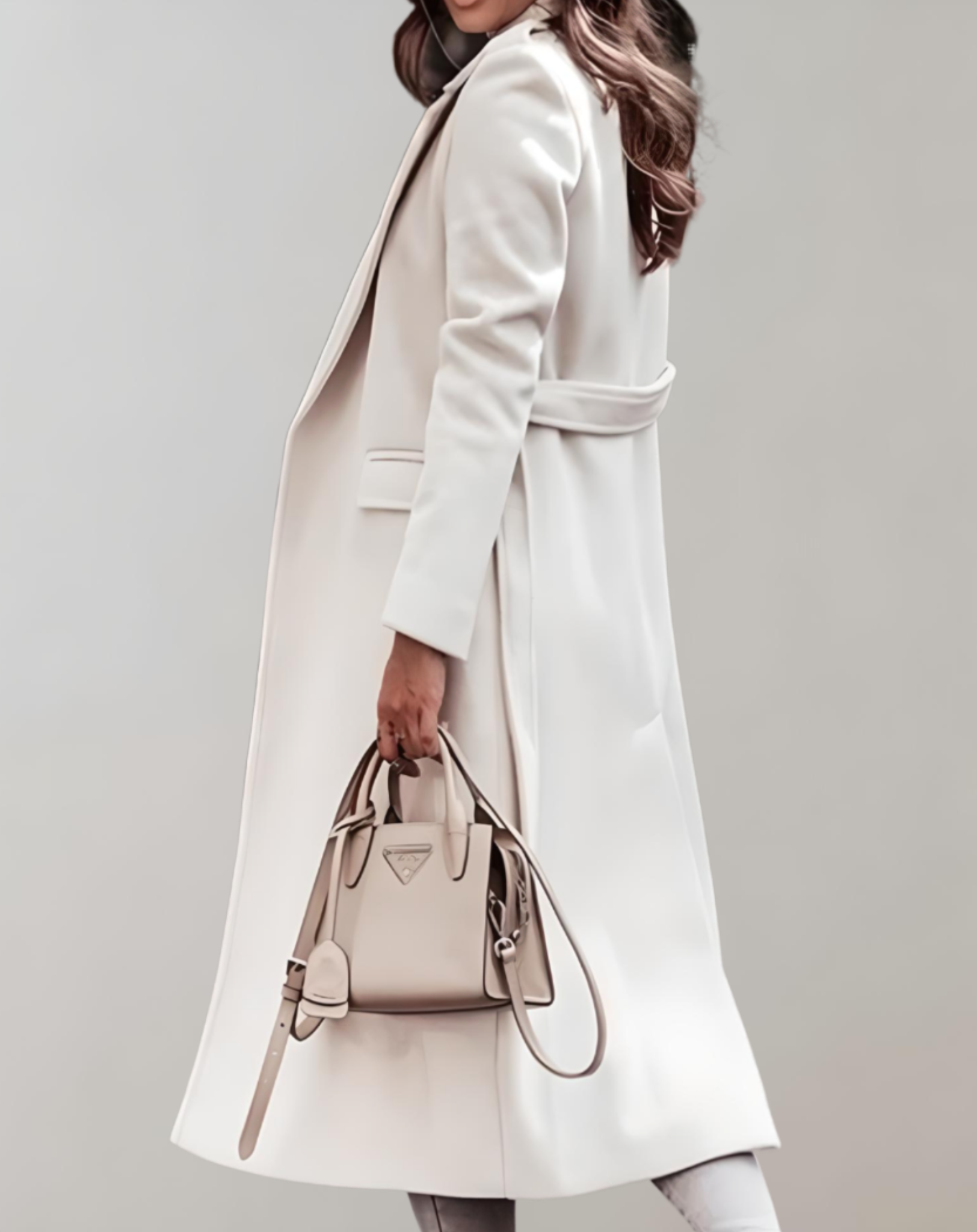 Women's jacket - Cotton - Long - Large collar