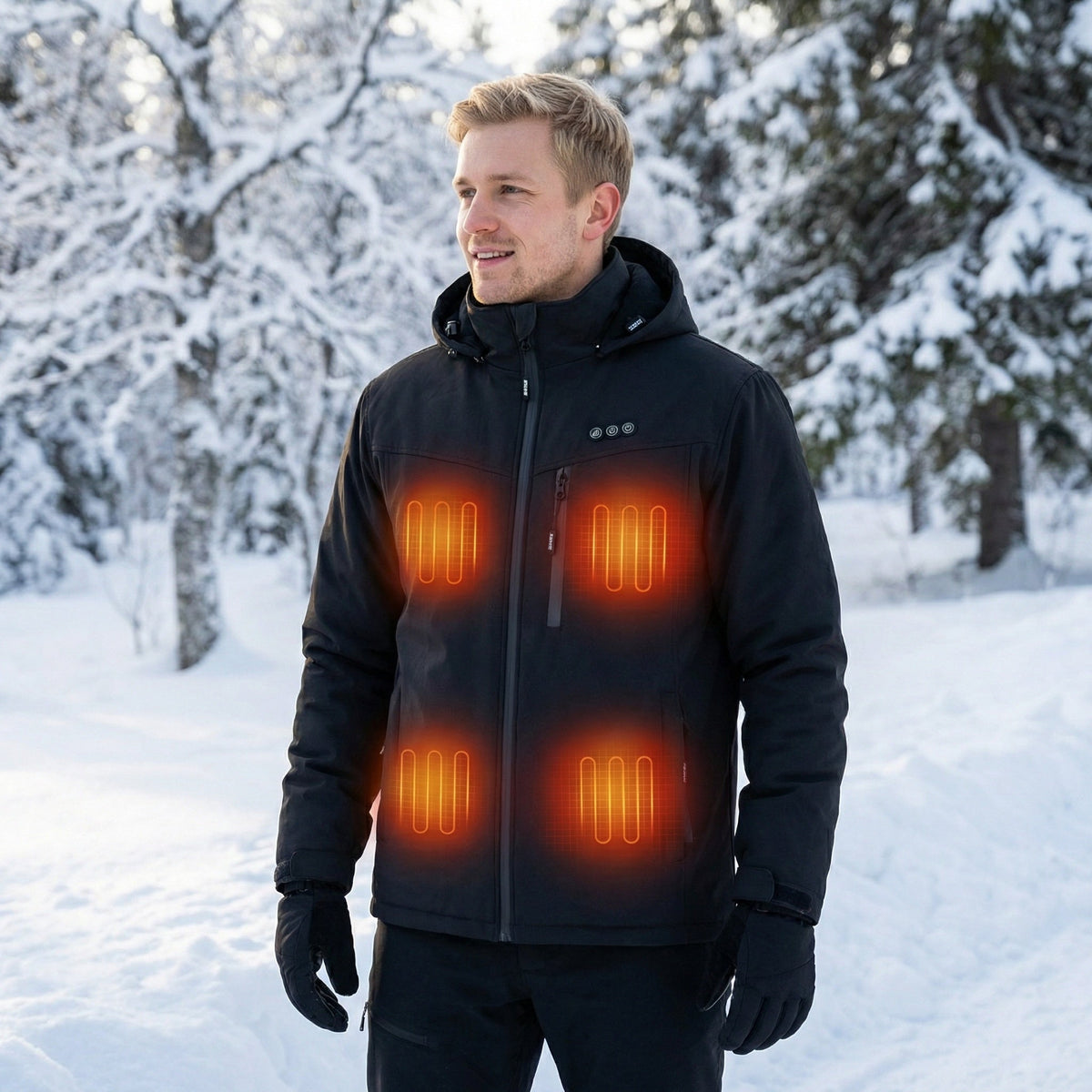 Calorix Heren Verwarmde Jas met 8 Warmtezones - Waterbestendig en Ademend Winterjack met Instelbare Warmtestanden - Werkt op Powerbank