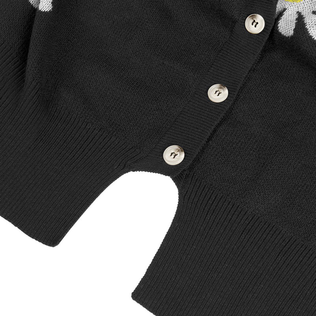 Gebreid Vestje - Bloemenpatroon - Losse Pasvorm - Voor Een Comfortabele Dagelijkse Look