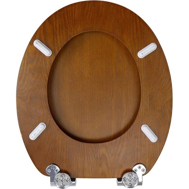 Elegant Houten Toiletbril met Softclose  Ovaal Badkamer Accessoire