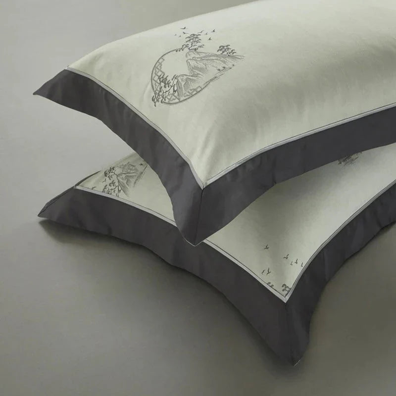 Tranquille Valleys Duvet Cover Set - Egyptisch Katoen | Zacht Egyptisch katoen - Rustgevend ontwerp - Ideaal voor een comfortabele nachtrust