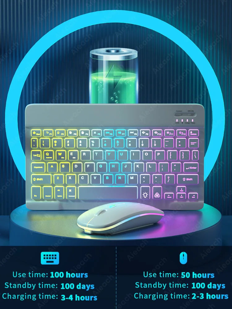 Draadloos Toetsenbord Met RGB Verlichting - Geschikt Voor Tablet, Android, iOS en Laptop