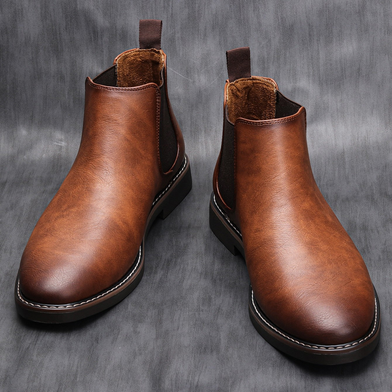 Heren Chelsea Laarzen met Elastische Zijpanelen – Comfortabele en Stijlvolle Boots voor Casual en Formele Gelegenheden