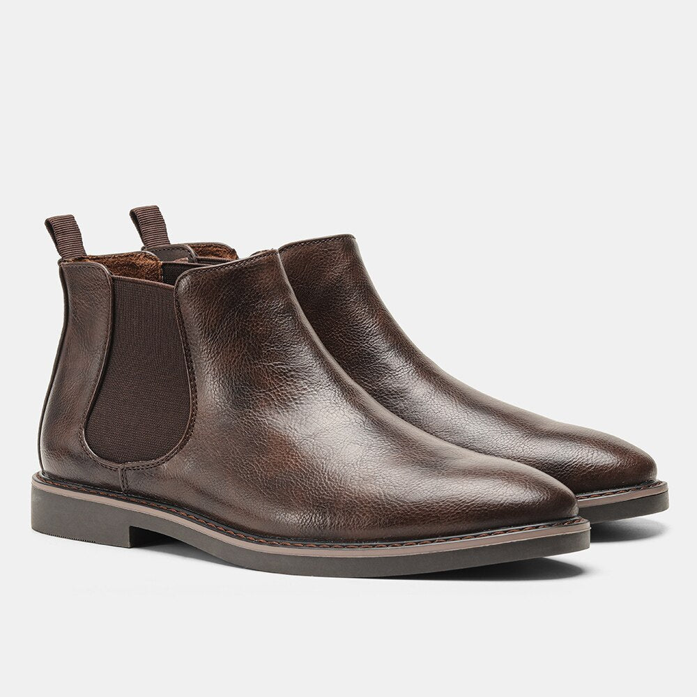 Heren Chelsea Laarzen met Elastische Zijpanelen – Comfortabele en Stijlvolle Boots voor Casual en Formele Gelegenheden