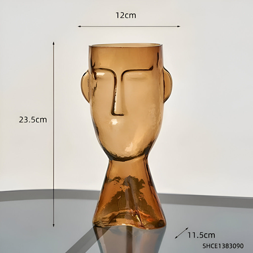 Artistic Head Glass Vase – Unieke Decoratieve Vaas voor Moderne Interieurs