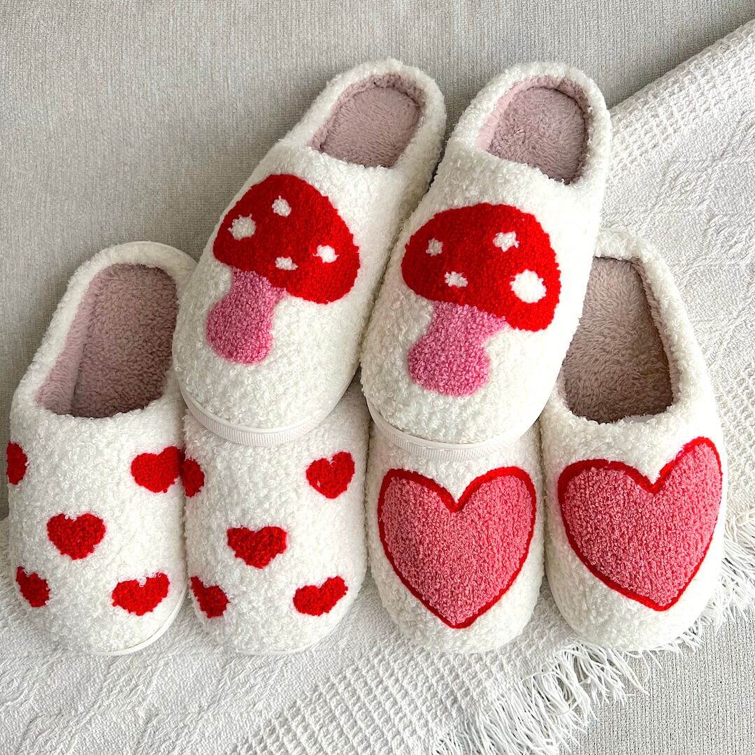 Liefdevolle Hartjes Pantoffels | Wit - Schattig en Comfortabel - Perfect  Cadeau voor de Winter - Visconte Nederland