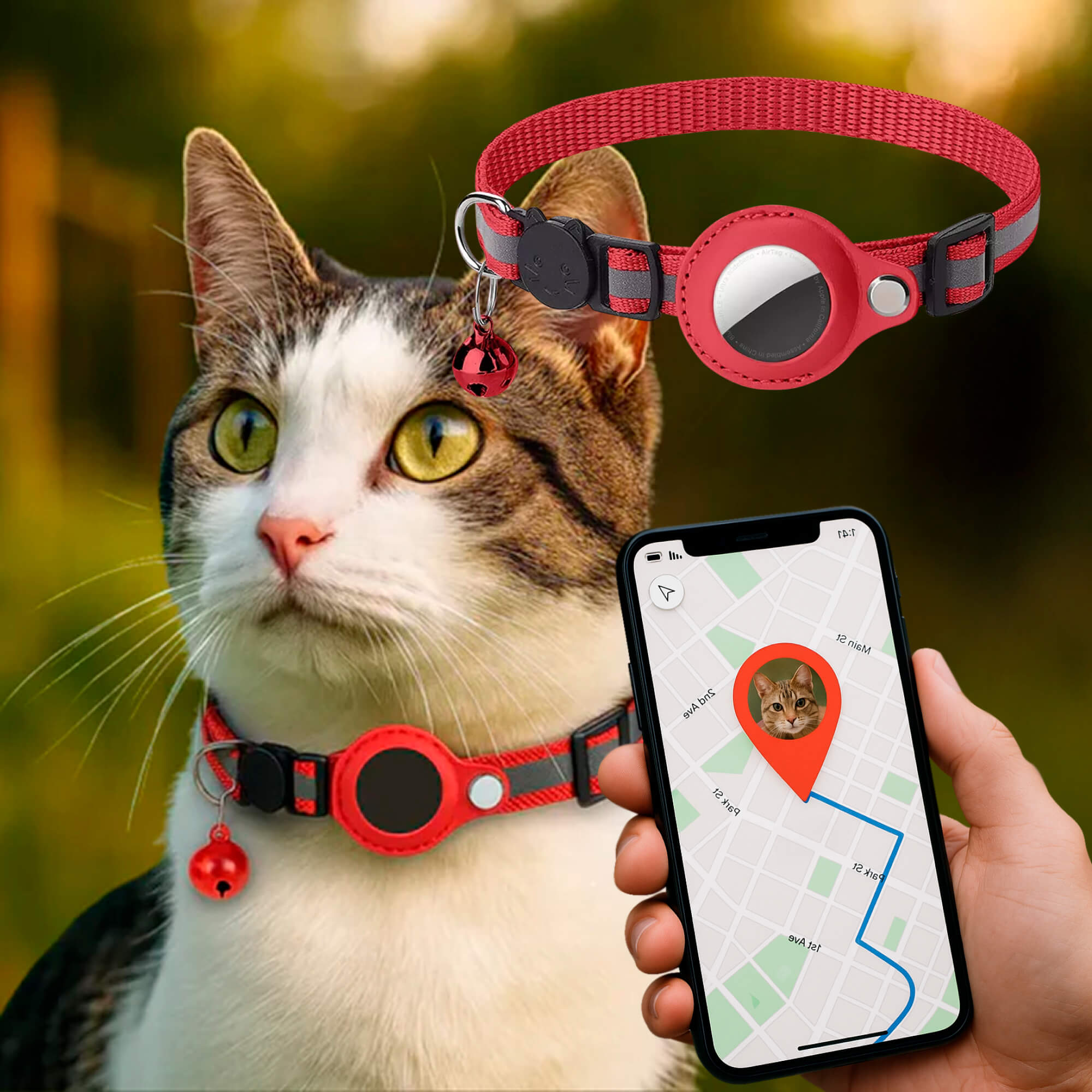 CATGUARD – GPS Halsband voor Katten met Reflecterend Design